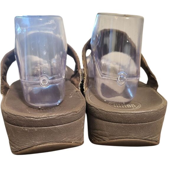 Fitflop Lulu Superglitz Gold Thong Sandals, Size 11 - Picture 5 of 12